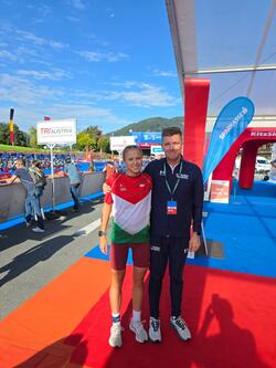 Bán Petra és edzője, Balogh Bence Kitzbühel-ben.