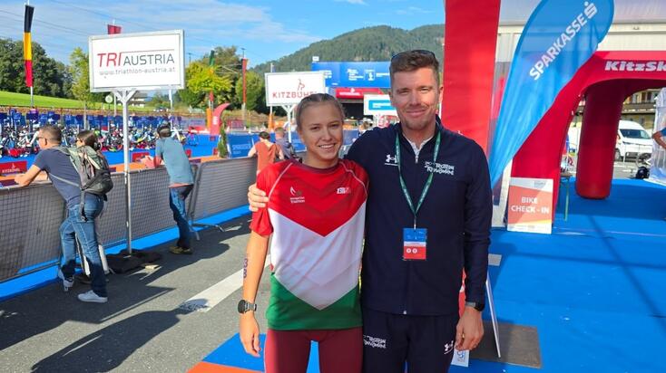Bán Petra és edzője, Balogh Bence Kitzbühel-ben.